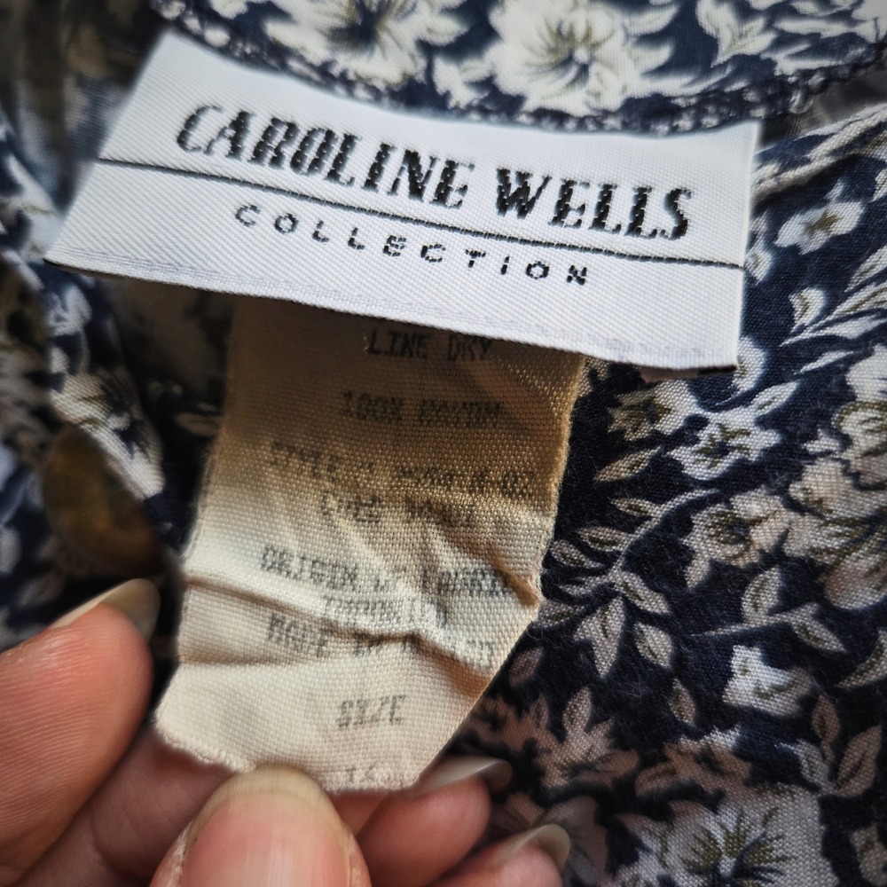 Caroline Wells Floral Dress Vintage 90s Rayon Button Front Corset Back Maxi S - Picture 7 of 7